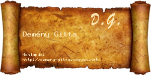 Demény Gitta névjegykártya